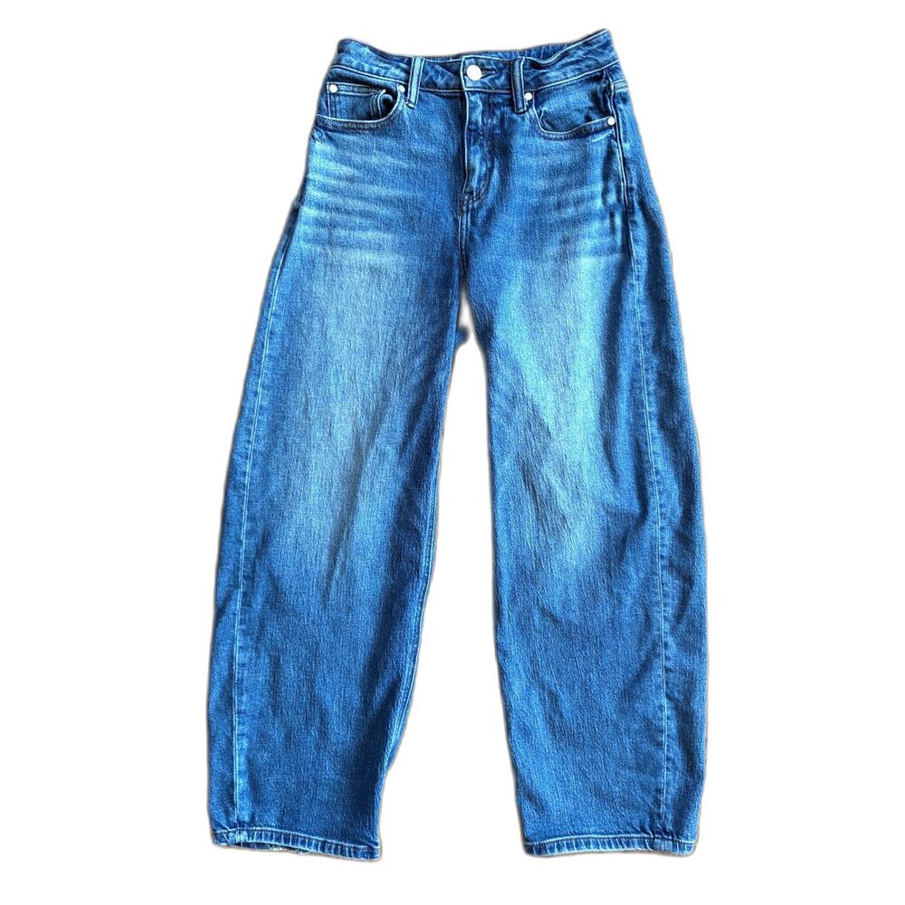 QUINCE Blue Bella Stretch Barrel Denim Jeans Pants Trousers Women's Size 26 - Picture 2 of 12